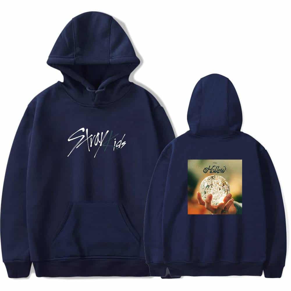 Black hoodie with "Starry Kids" text and hand holding a glowing moon print on the back, ideal for Kpop fans.