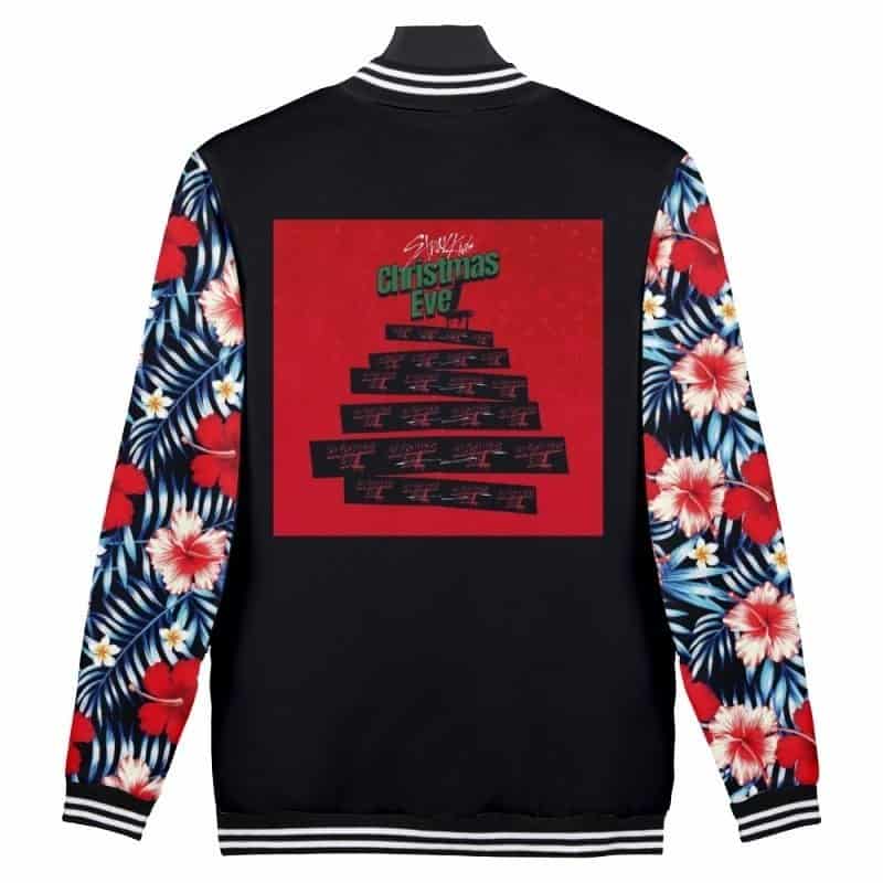 Smash christmas eve hoodie with floral sleeves and graphic back design.